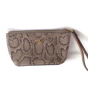 RALPH LAUREN Wristlet. Snakeskin